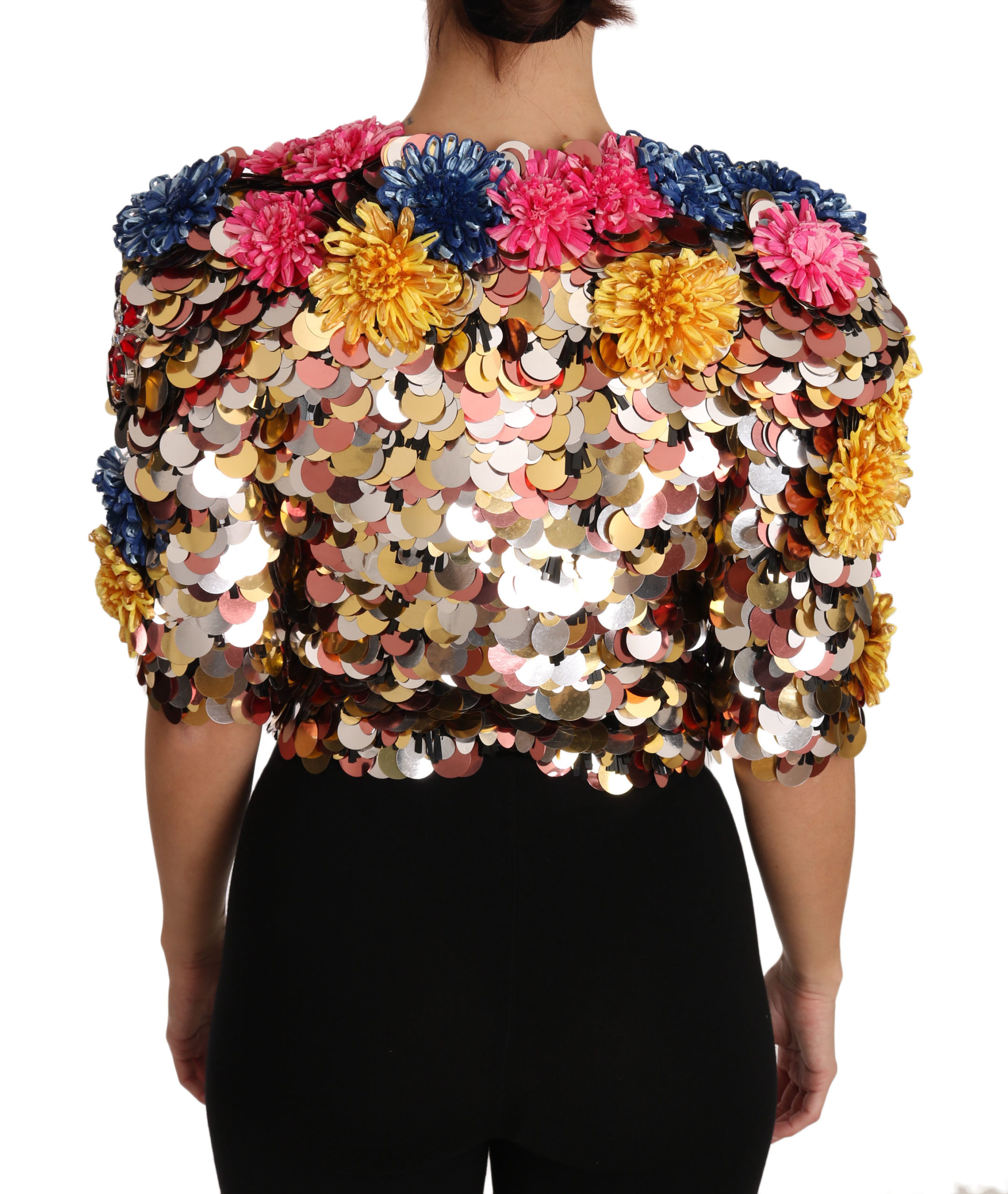 Crystal Sequined Floral Jacket Coat - Image 2