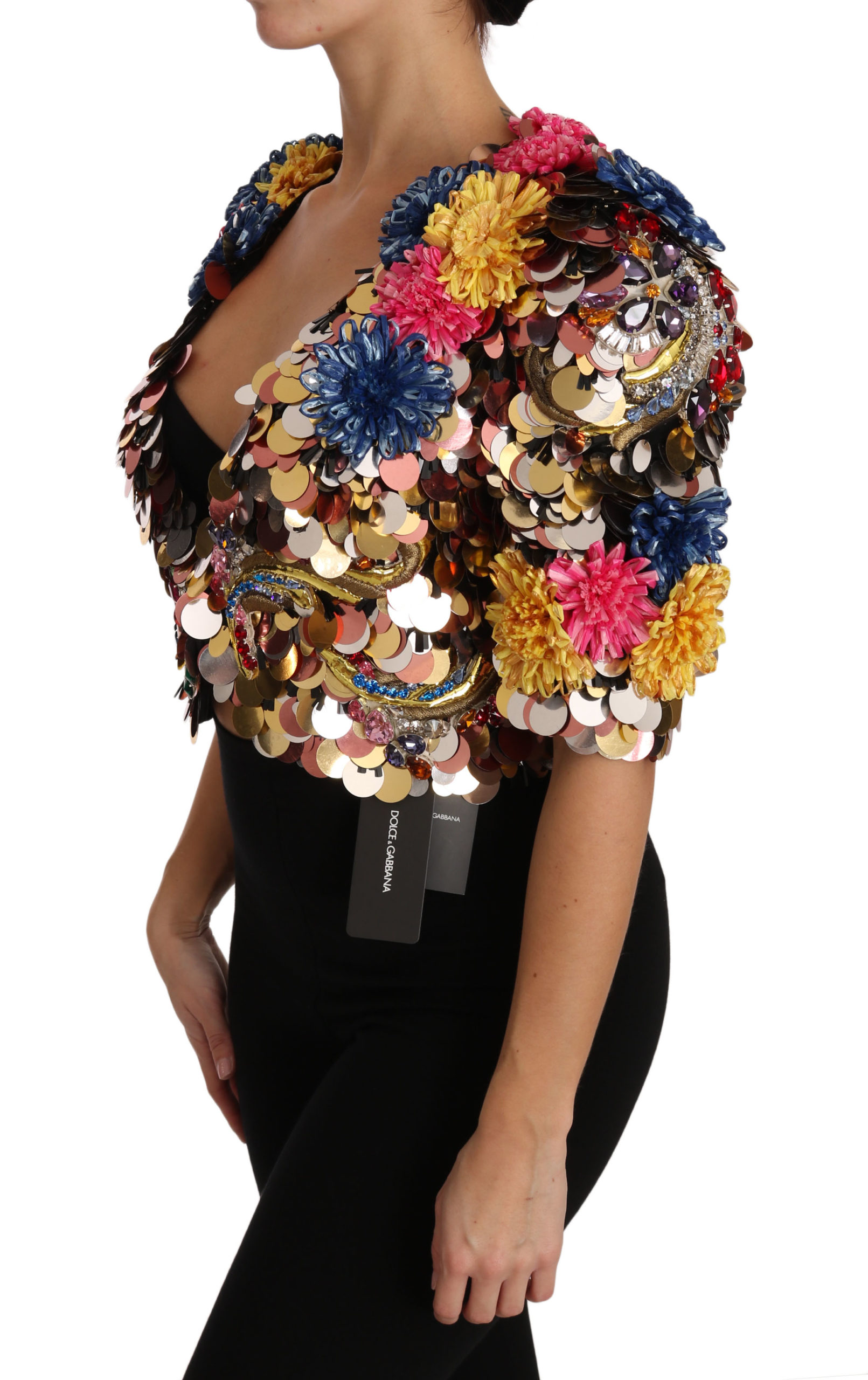Crystal Sequined Floral Jacket Coat - Image 6