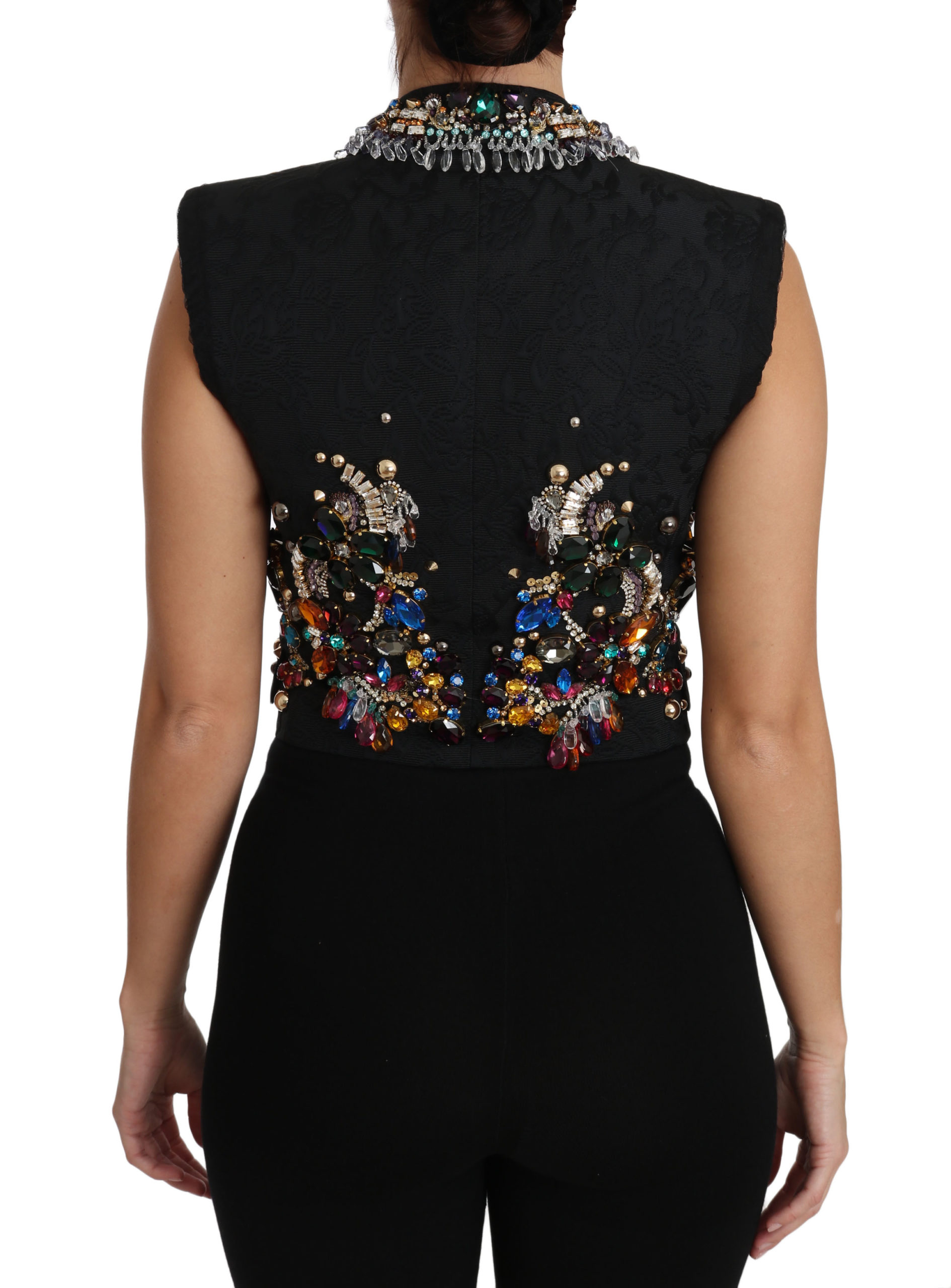 Black Crystal Sicily Vest Waistcoat - Image 2