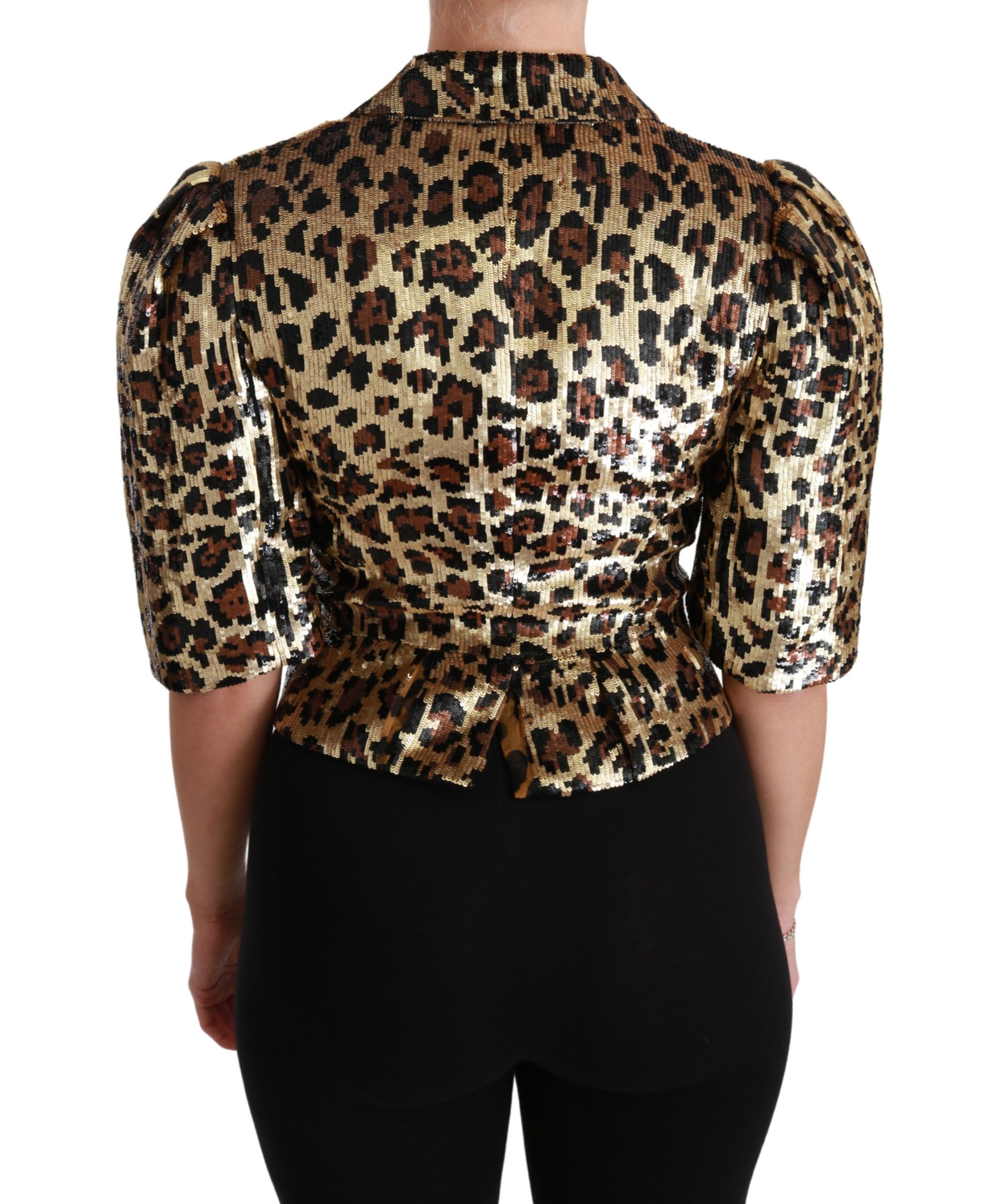 Blazer Gold Leopard Sequined Jacket - Image 4