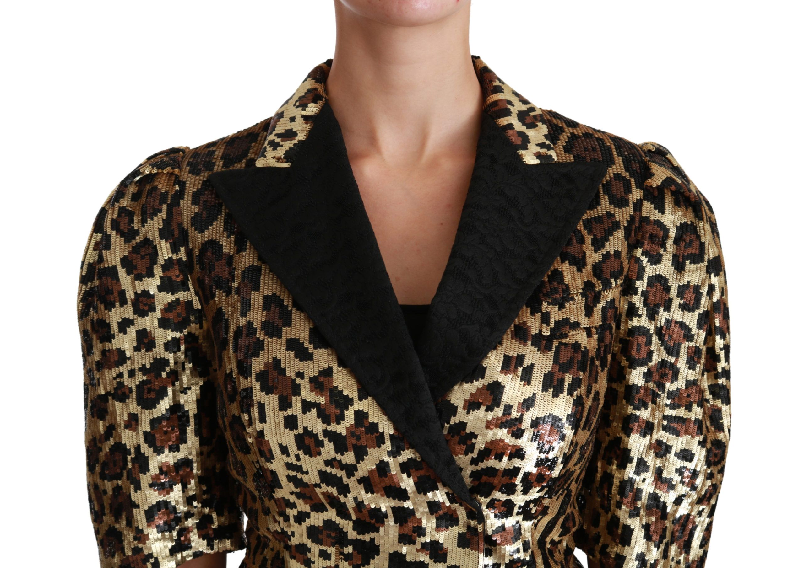 Blazer Gold Leopard Sequined Jacket - Image 5