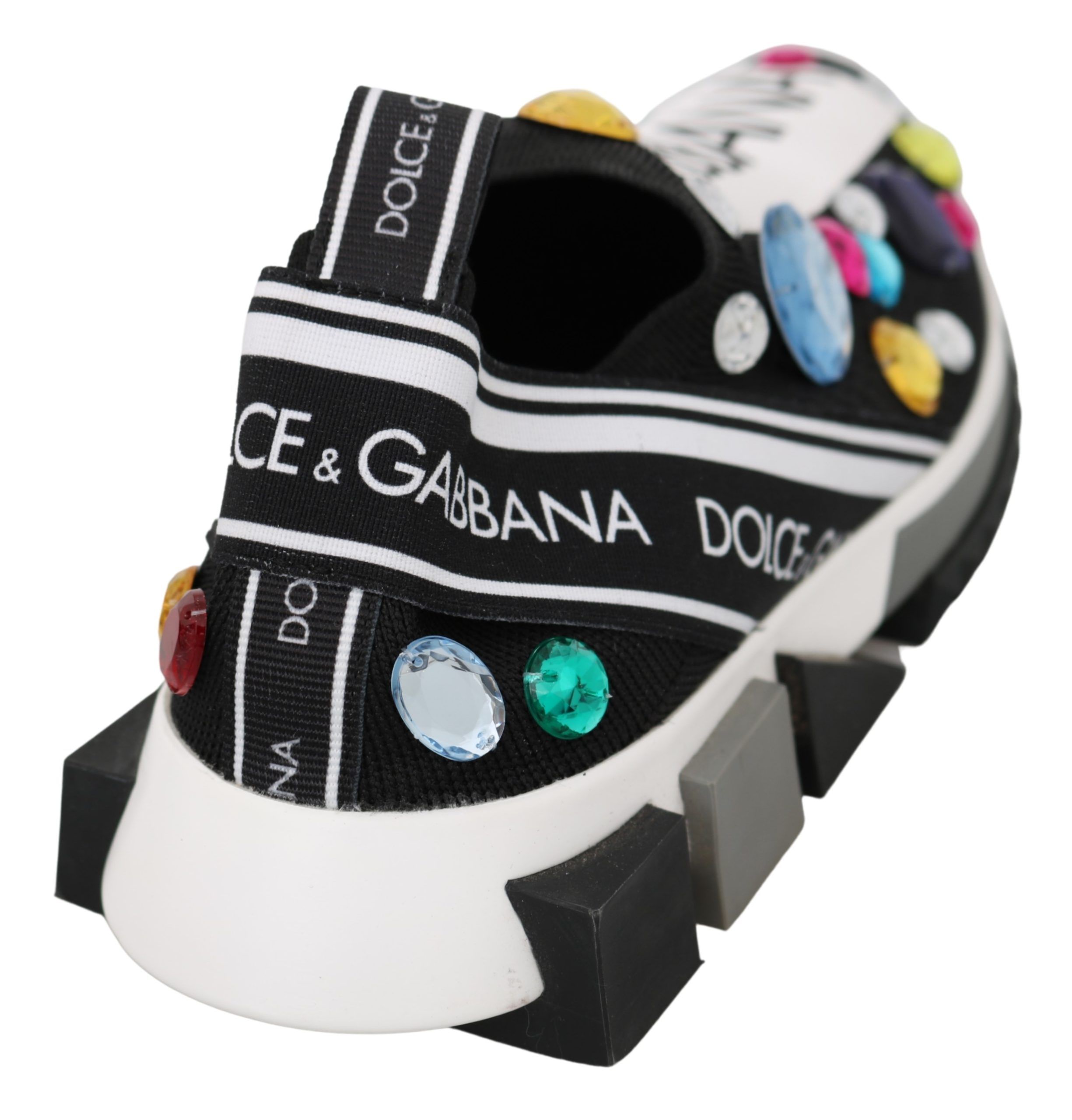 Black Multicolor Crystal Sneakers Shoes - Image 2
