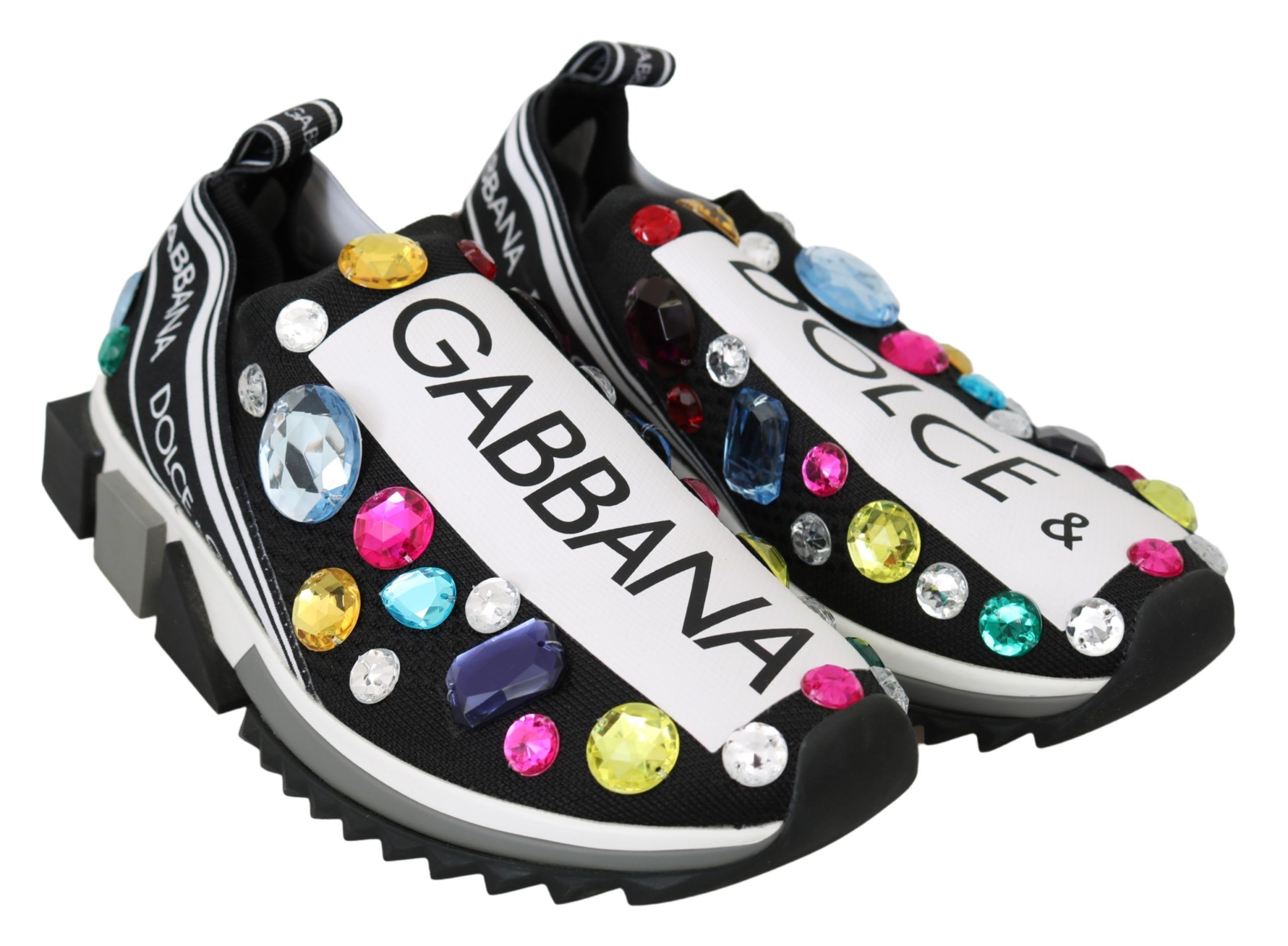 Black Multicolor Crystal Sneakers Shoes - Image 4