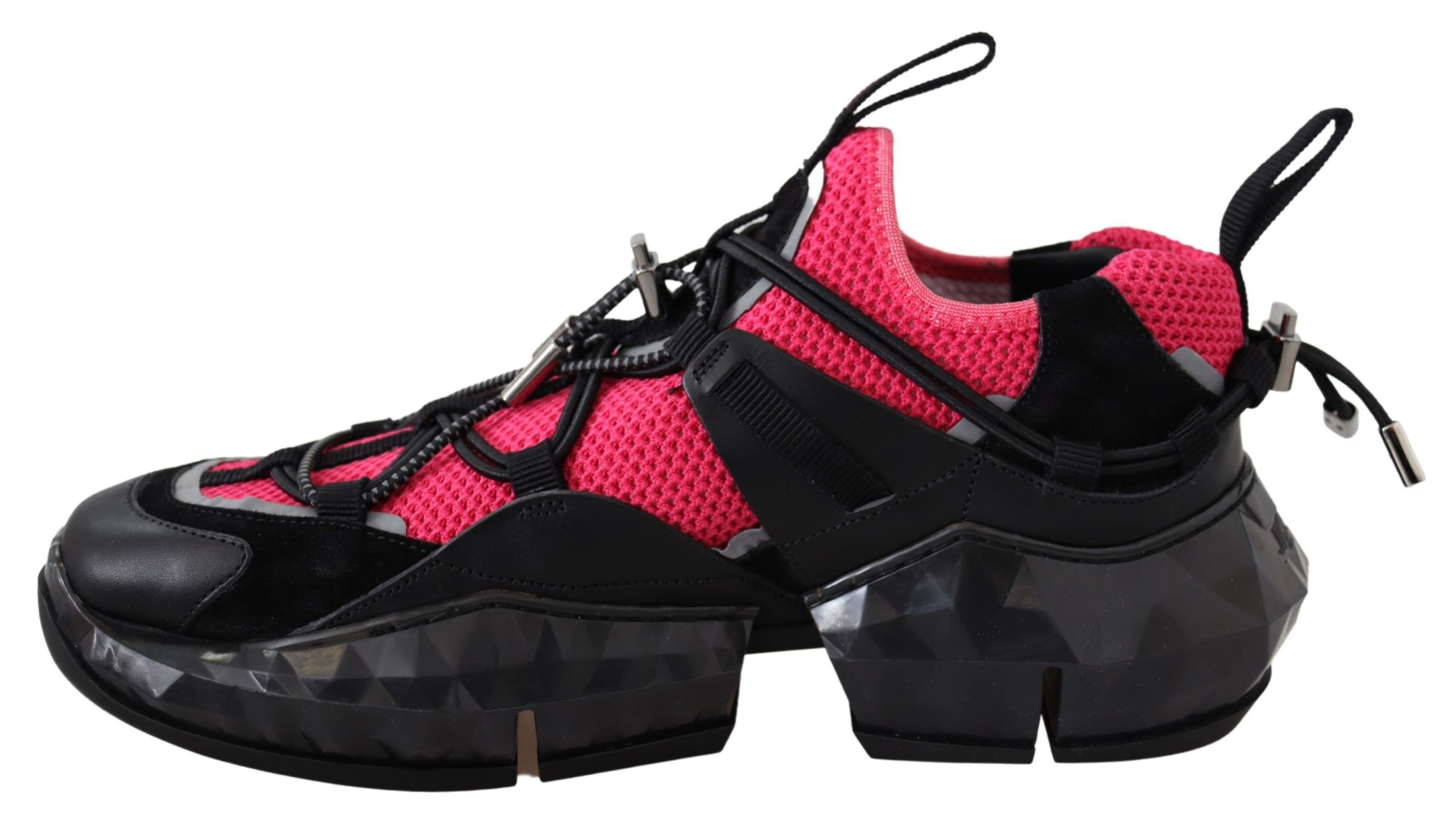 Electric Elegance Leather Mesh Sneakers - Image 2