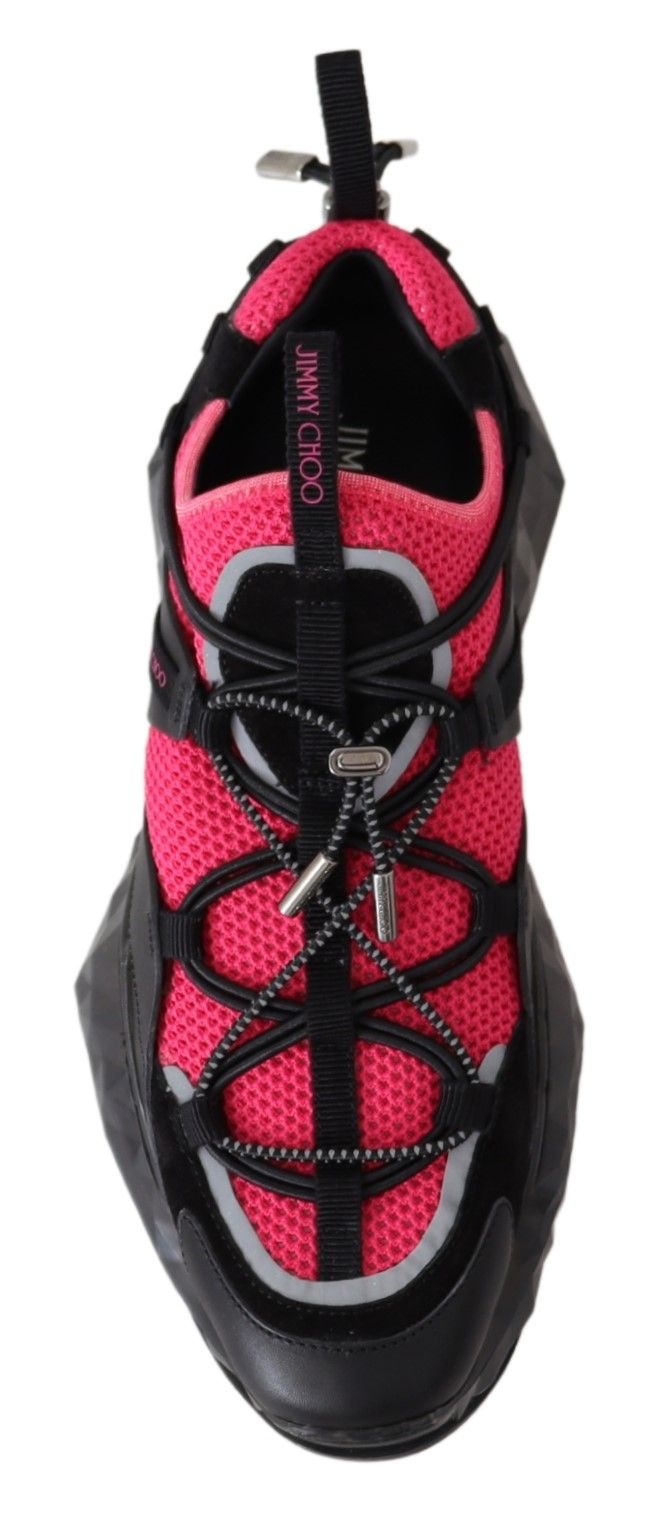 Electric Elegance Leather Mesh Sneakers - Image 4