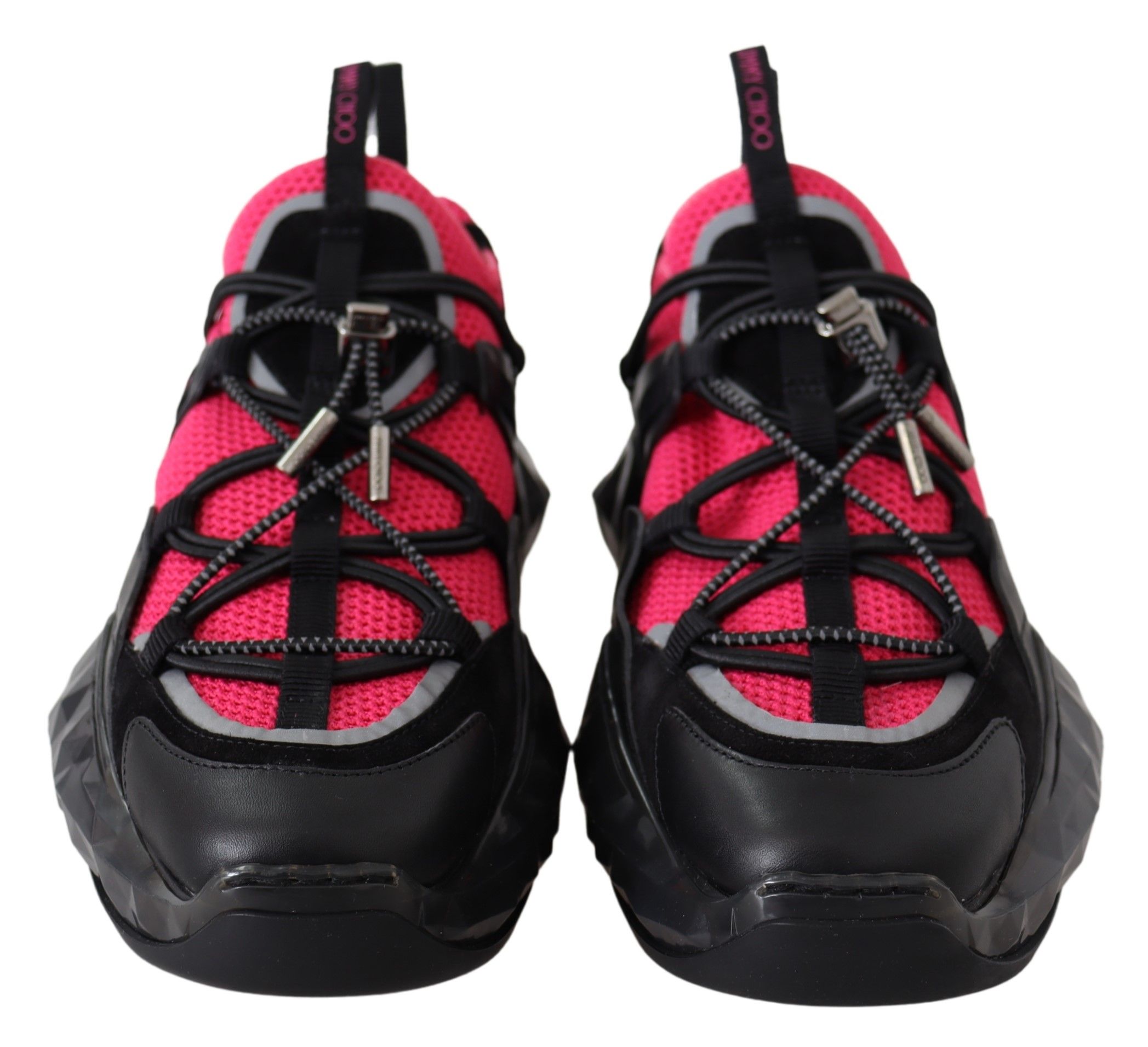 Electric Elegance Leather Mesh Sneakers - Image 5