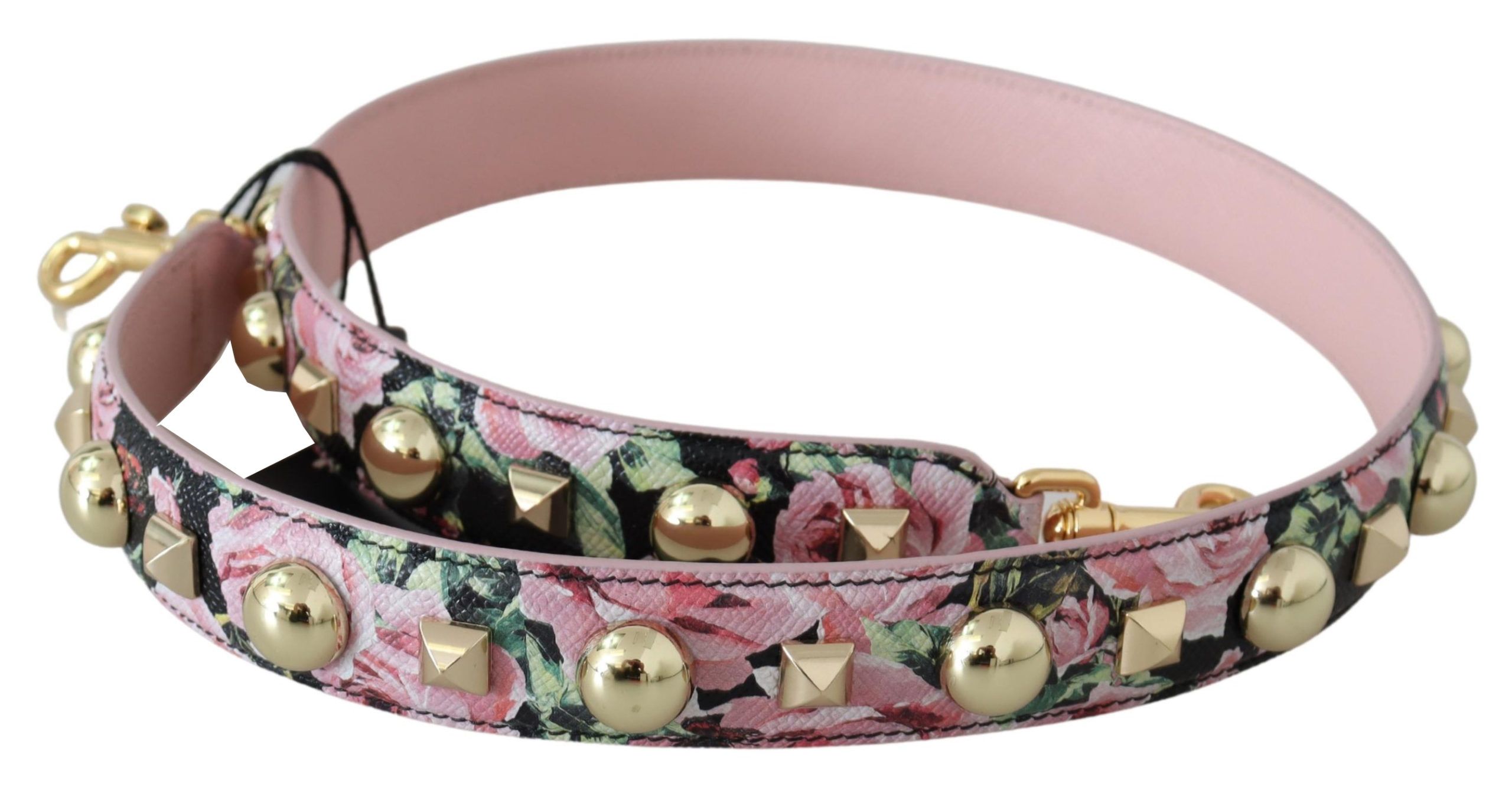 Pink Floral Gold Studs Bag Accessory Shoulder Strap - Image 3