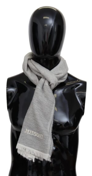 Beige 100% Wool Unisex Neck Wrap Scarf