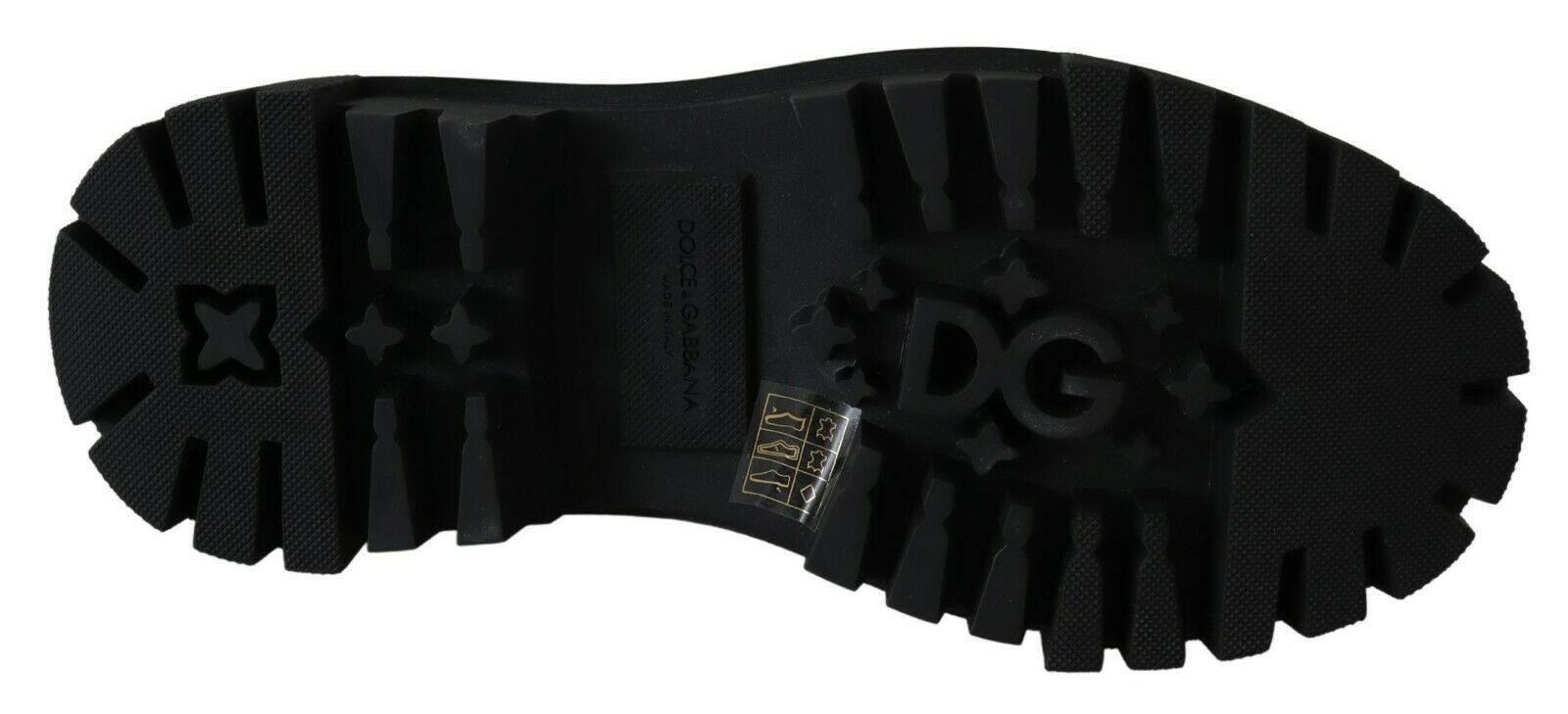 Black Leather Crystal Combat Boots - Image 4