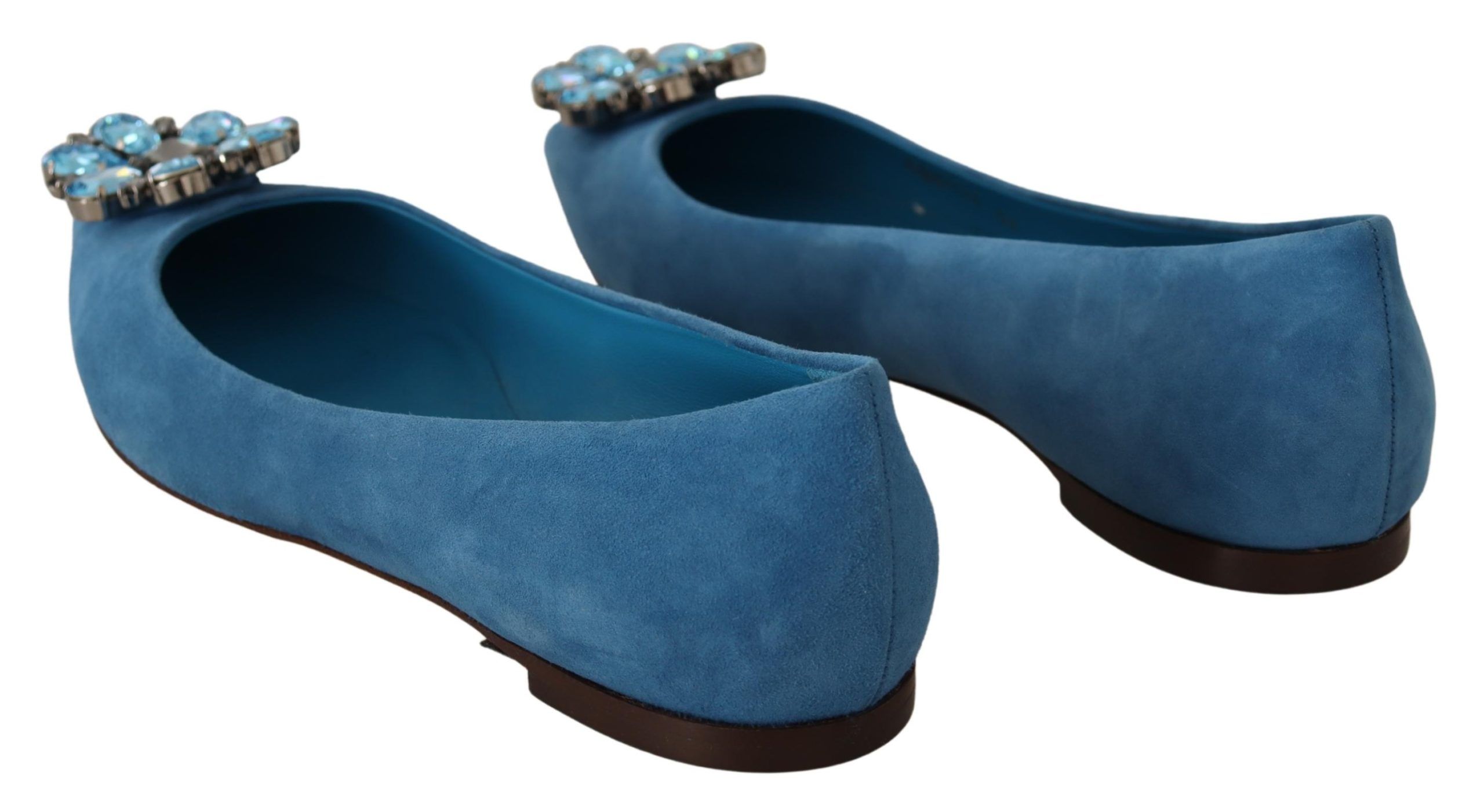 Blue Suede Crystals Loafers Flats Shoes - Image 2