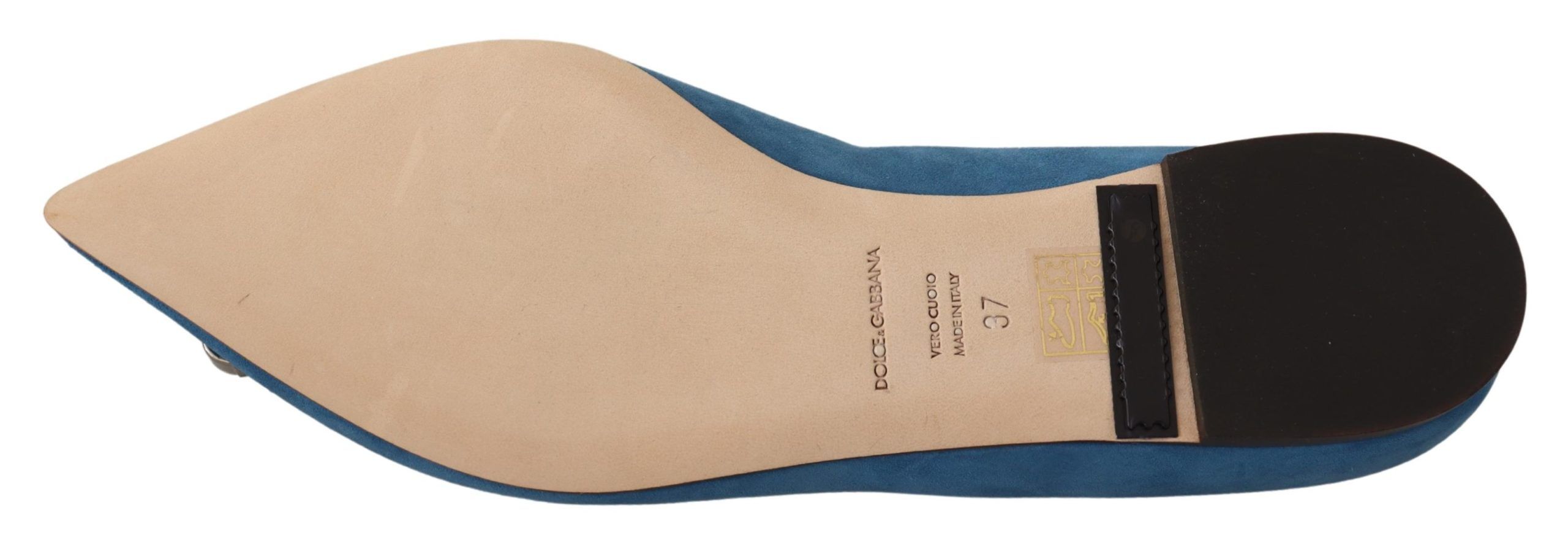 Blue Suede Crystals Loafers Flats Shoes - Image 4