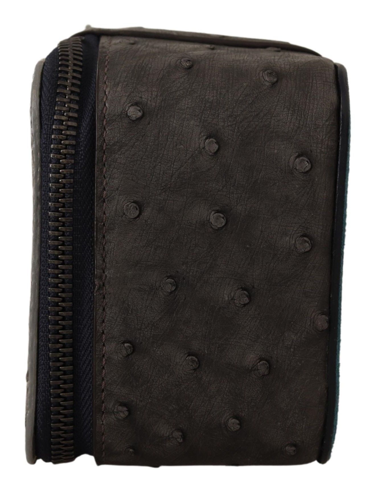 Gray Skin Leather Vanity Case Toiletry Shaving Bag - Image 3