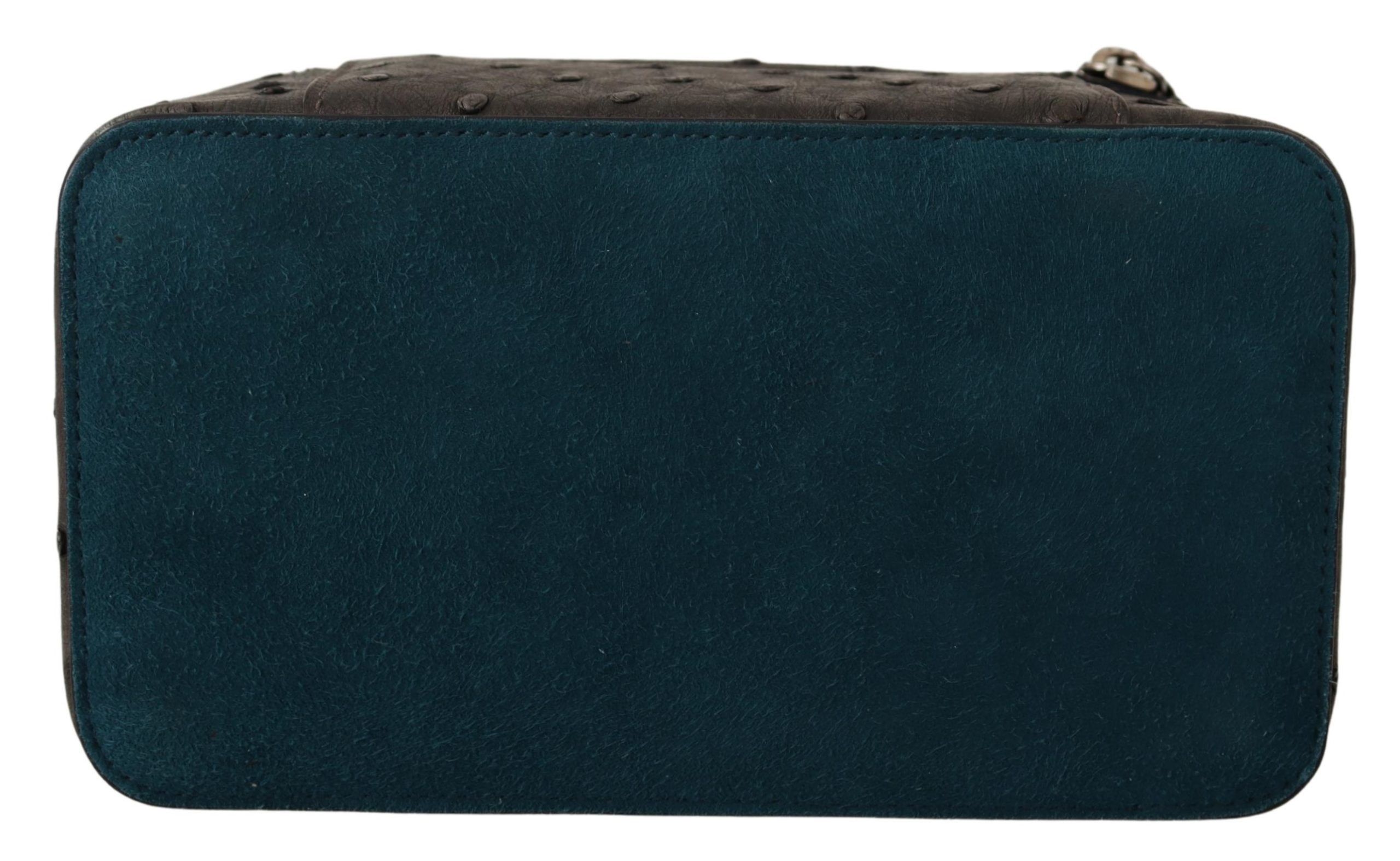 Gray Skin Leather Vanity Case Toiletry Shaving Bag - Image 4