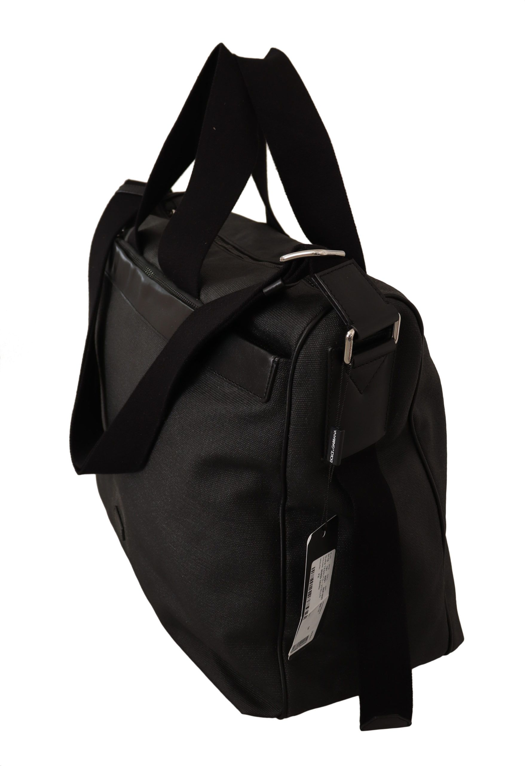 Black Denim Leather Shoulder Strap Messenger Bag - Image 2