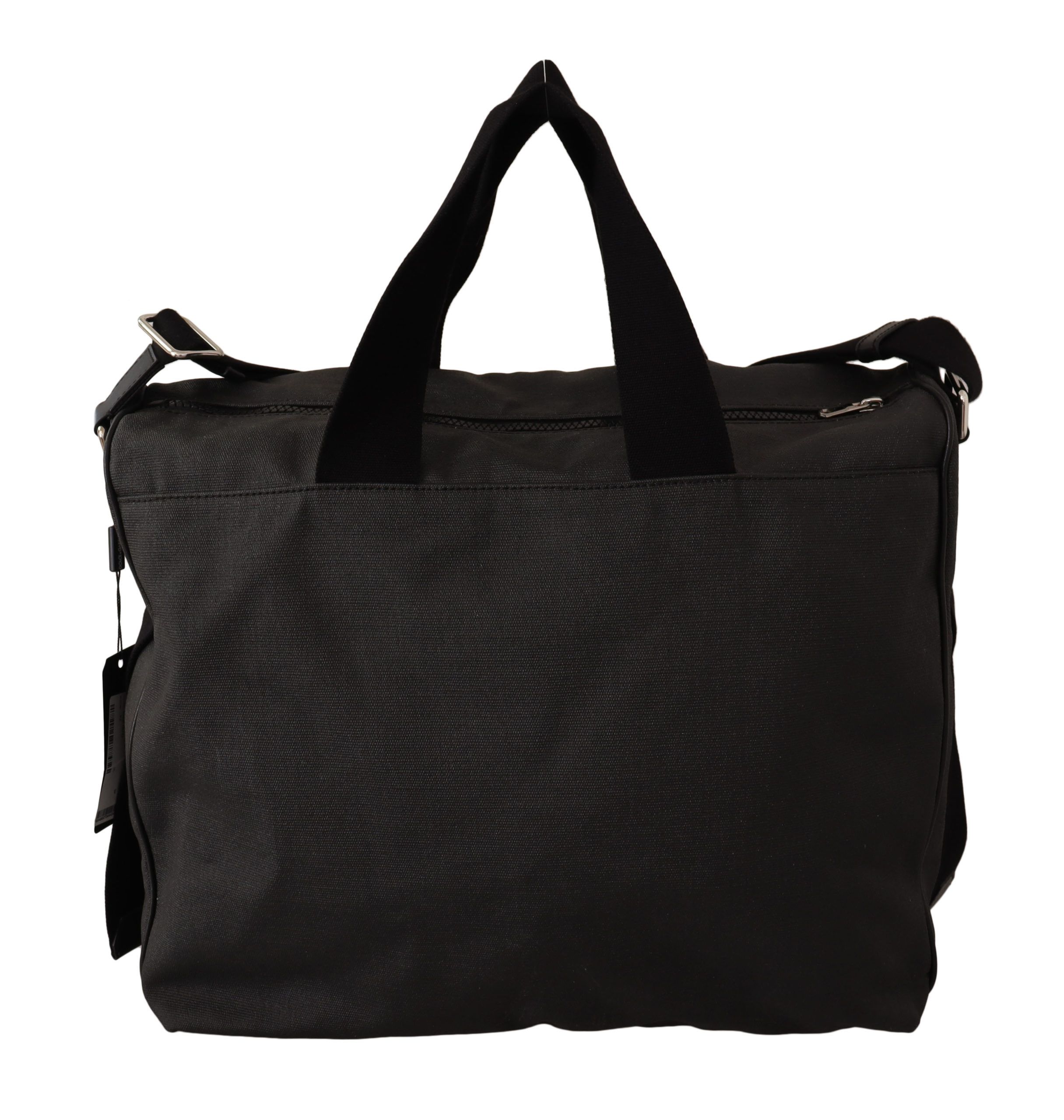 Black Denim Leather Shoulder Strap Messenger Bag - Image 3