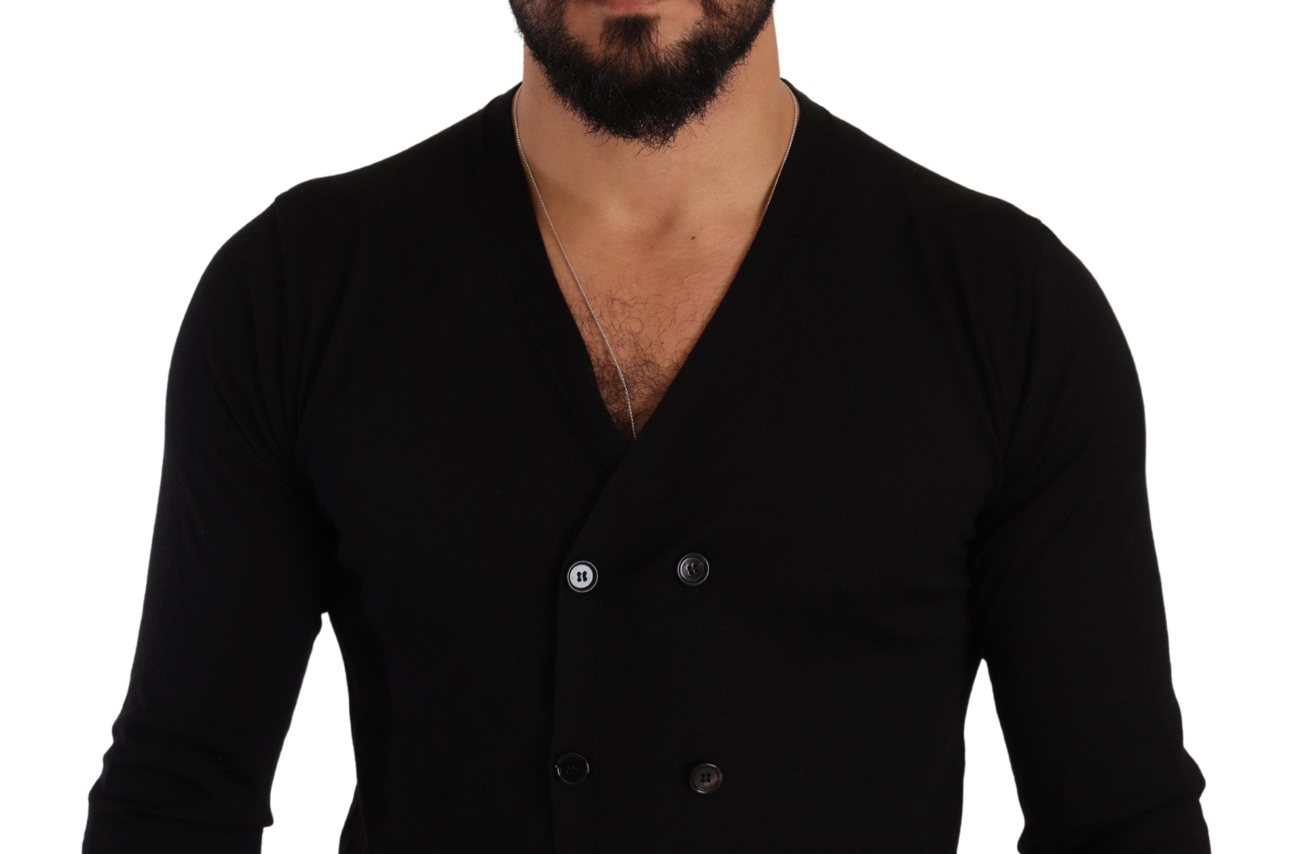 Black Cashmere Button Down Cardigan Sweater - Image 5
