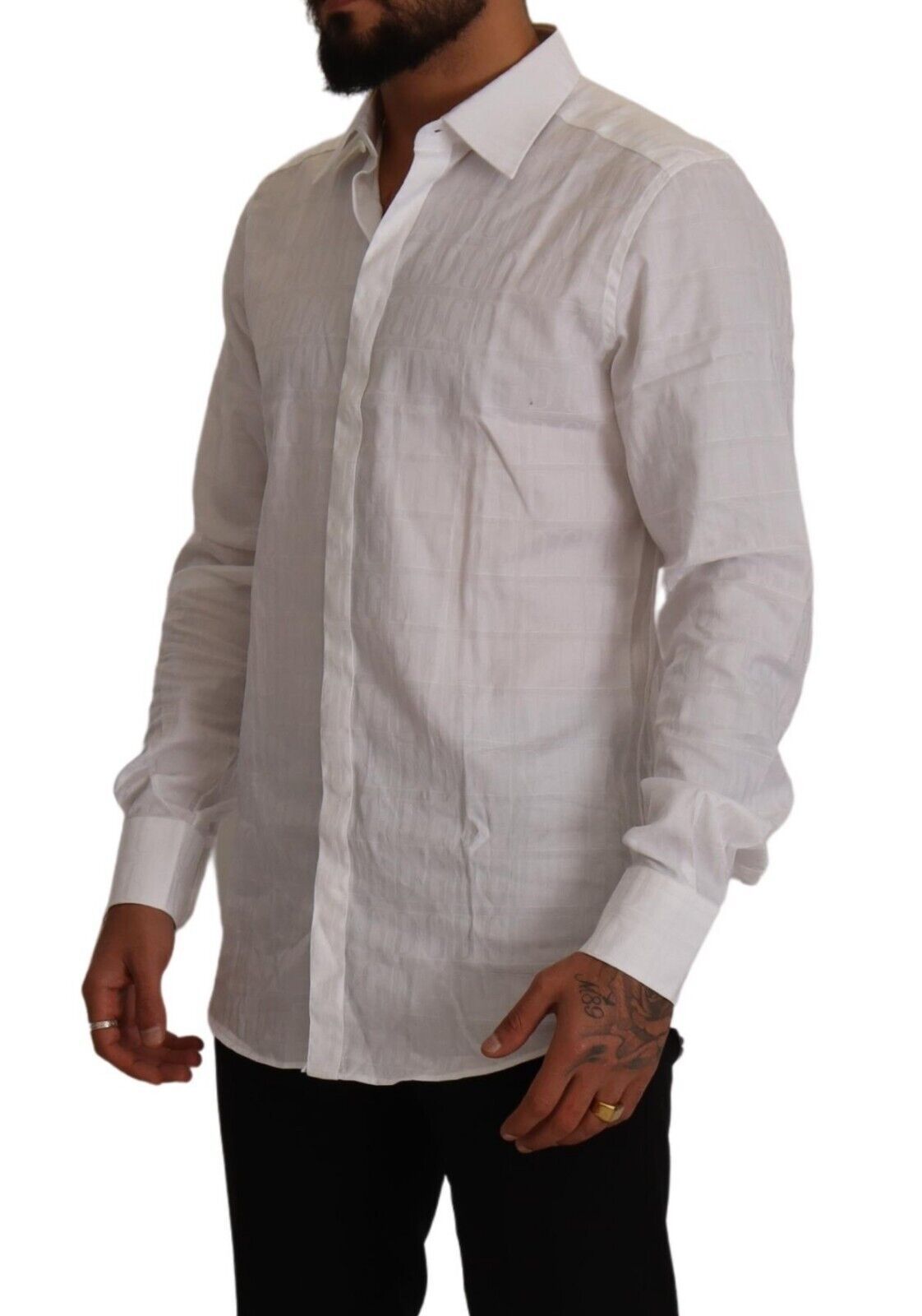 White GOLD Cotton Slim Fit Dress Formal Shirt - Image 4