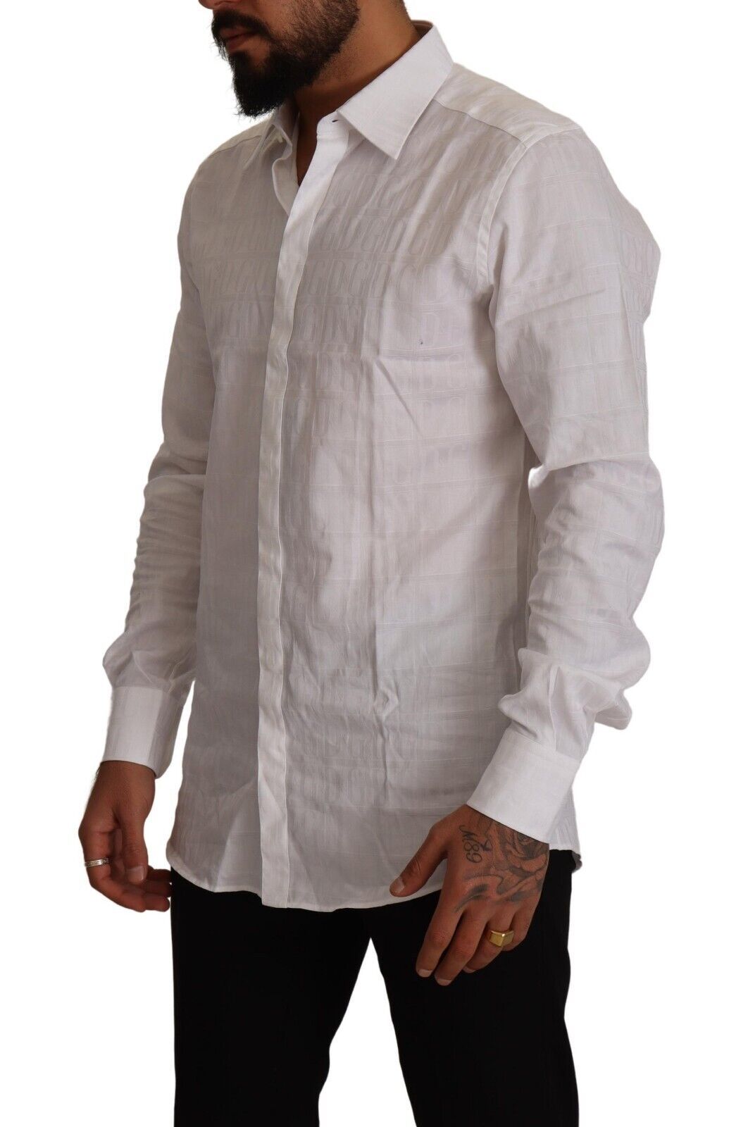 White GOLD Cotton Slim Fit Dress Formal Shirt - Image 5