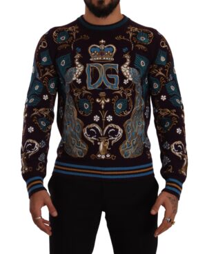 Bordeaux Cashmere DG Crown Embroidered Sweater