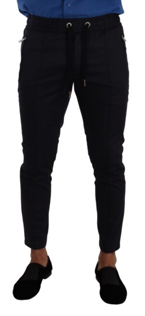 Blue Cotton Stretch Jogging Trouser Pants