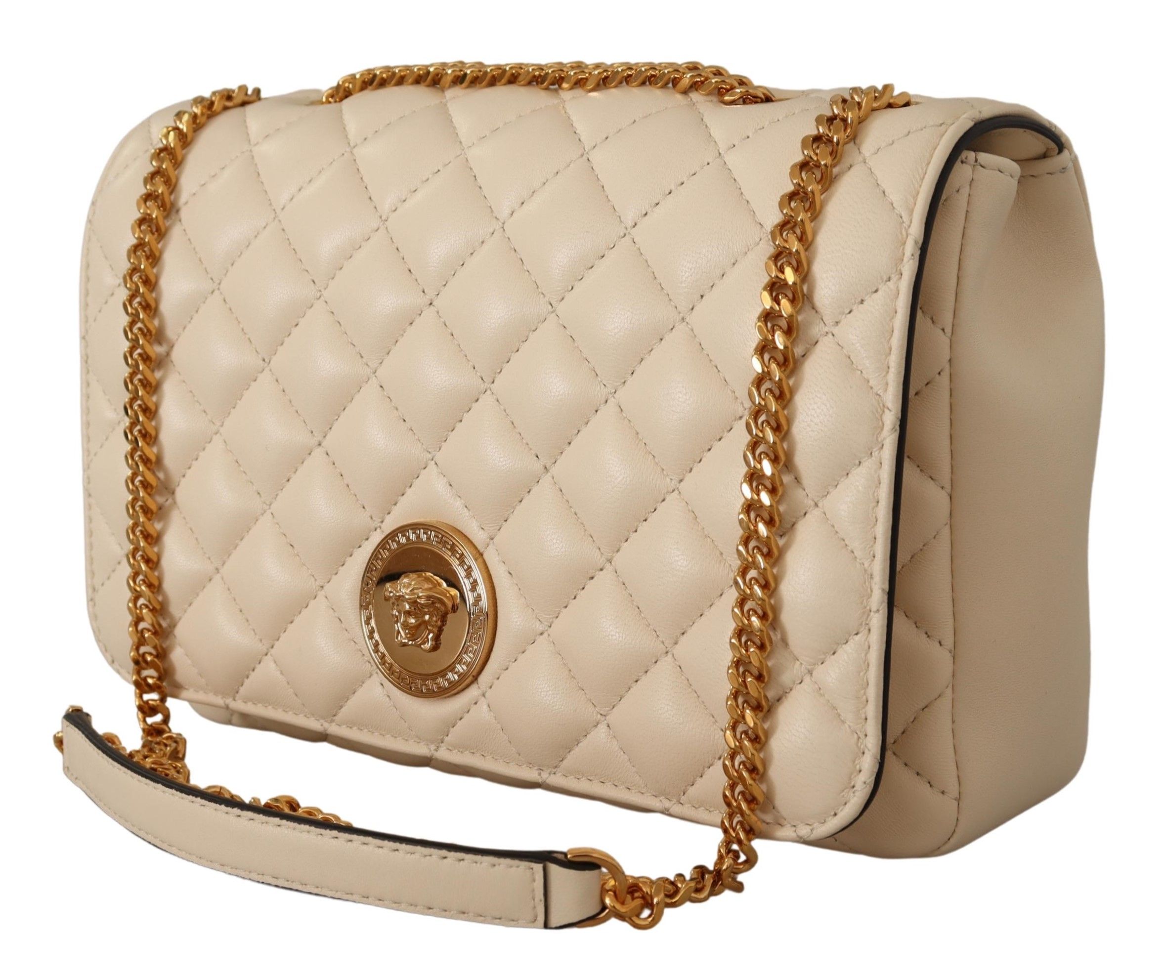 Elegant White Nappa Leather Shoulder Bag - Image 2