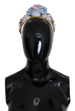 Gold Crystal Purple Hortensia Headband Crown Diadem