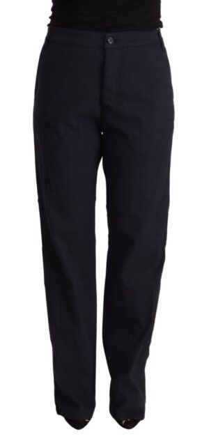 Black High Waist Tapered Cotton Pants