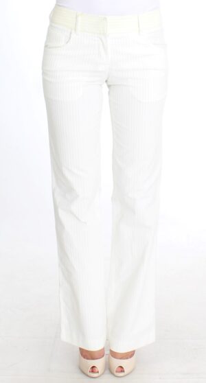 White Striped Straight Fit Pants