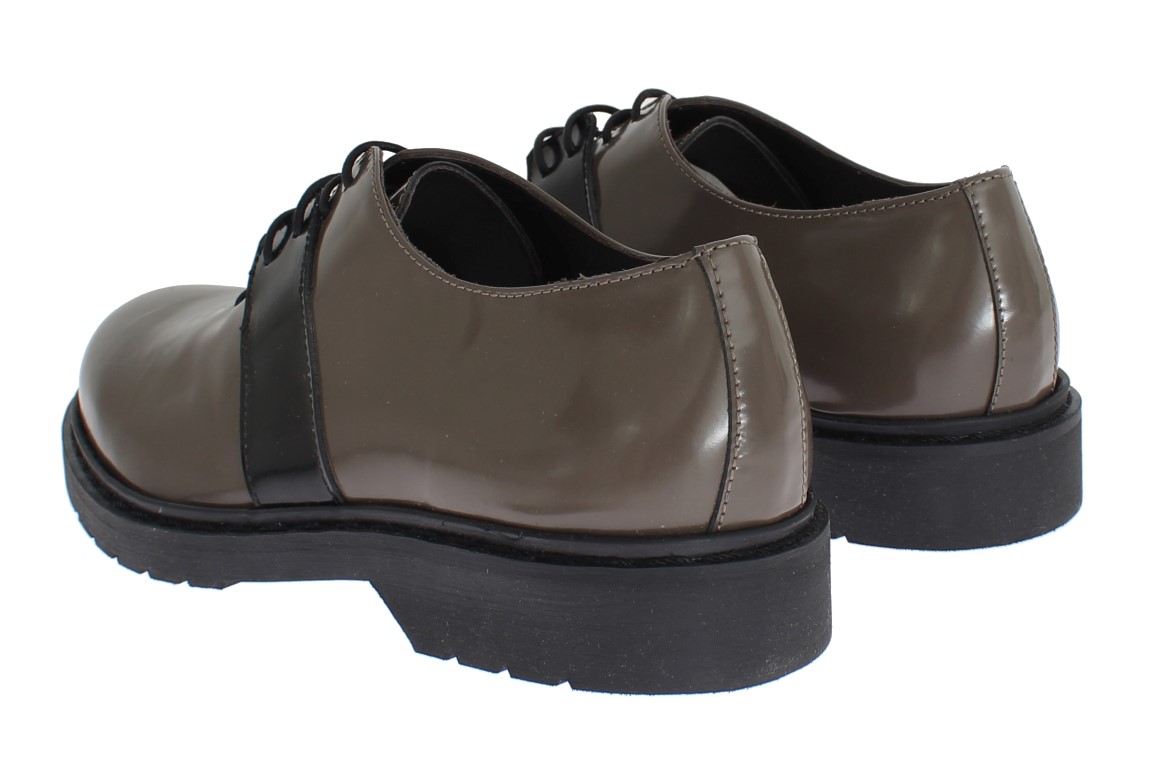 Gray Brown Leather Laceups Shoes - Image 5