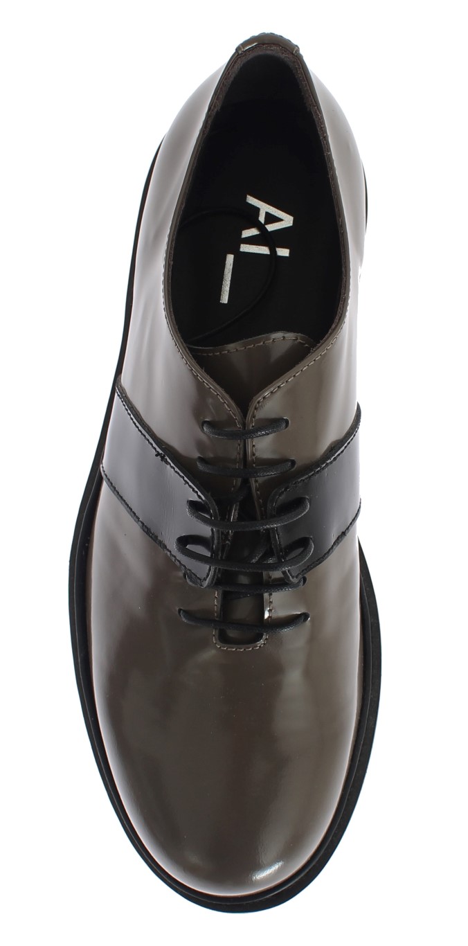 Gray Brown Leather Laceups Shoes - Image 7