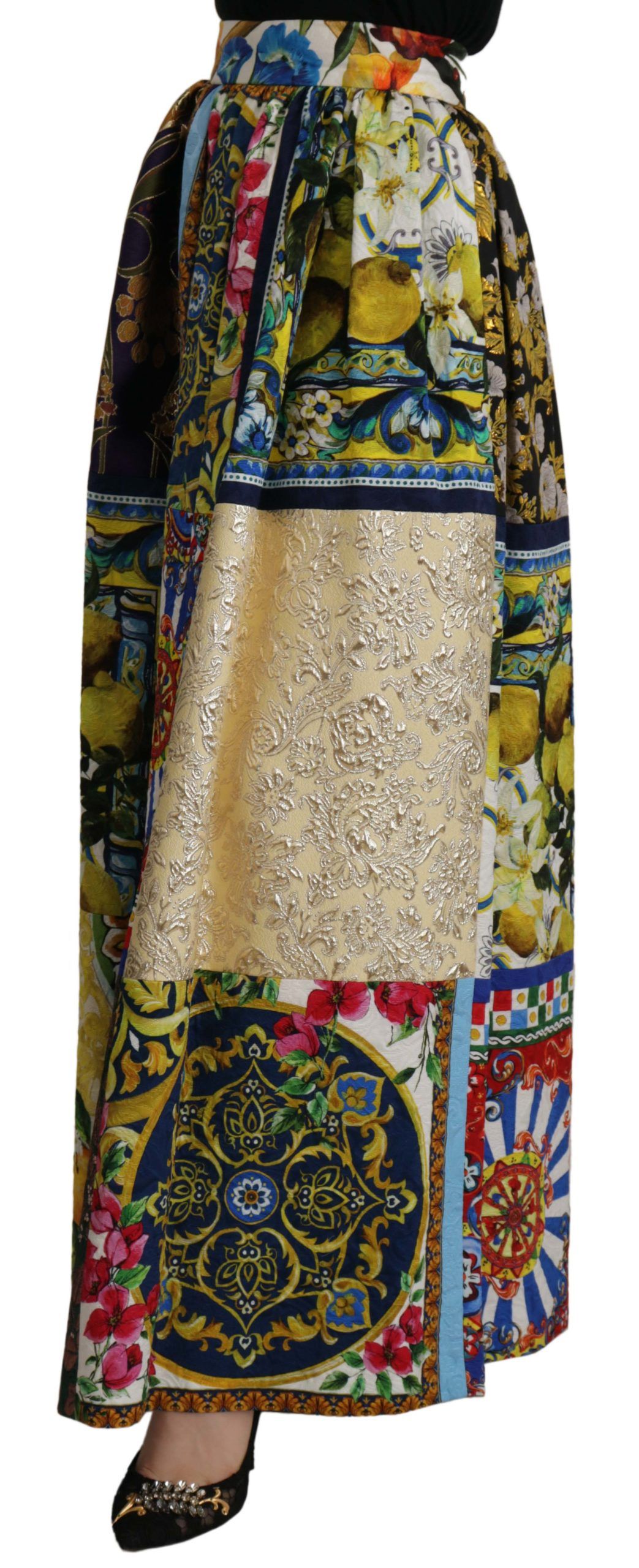 Multicolor Patchwork Sicily Long Maxi Skirt - Image 3