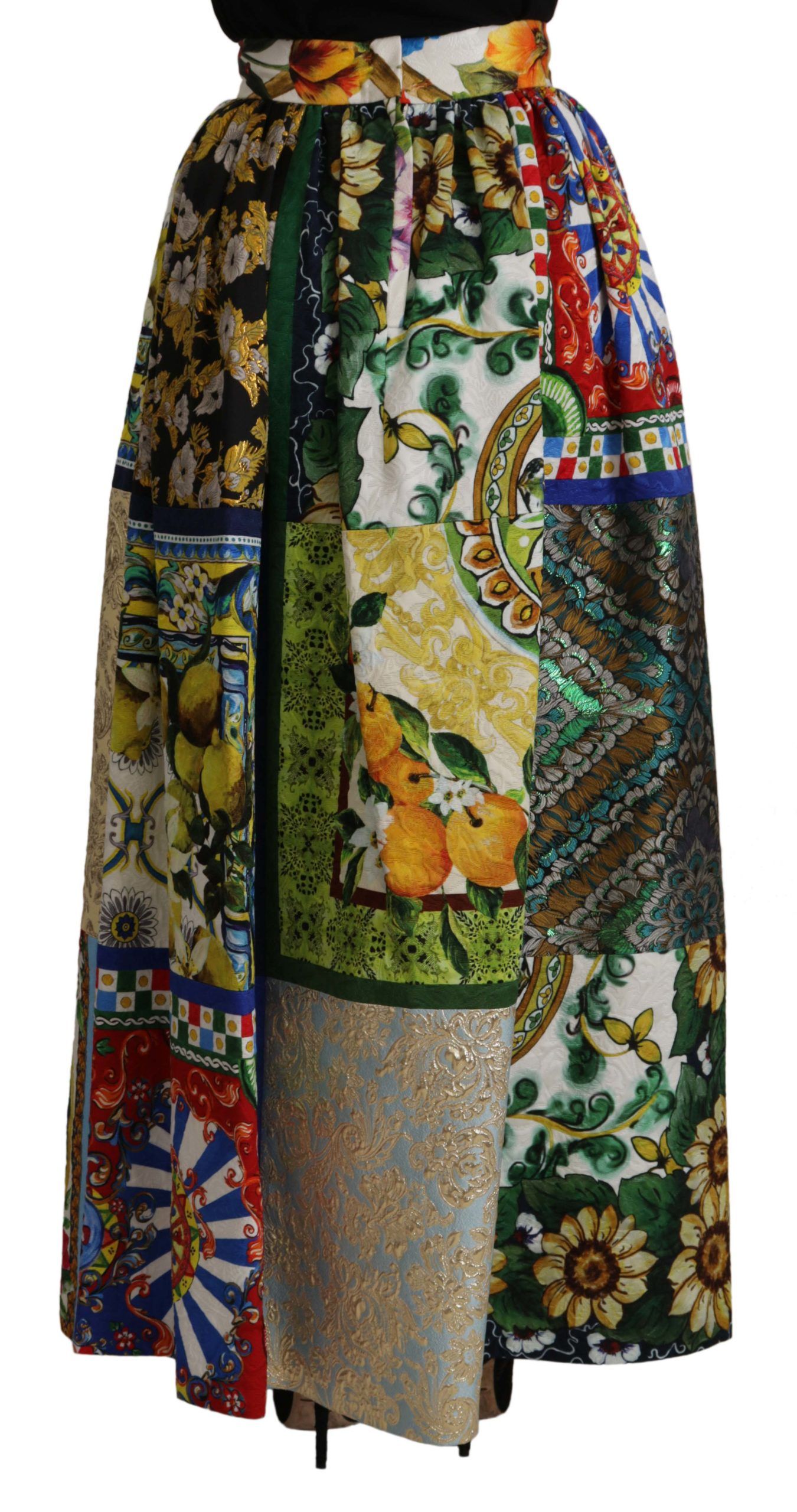 Multicolor Patchwork Sicily Long Maxi Skirt - Image 2