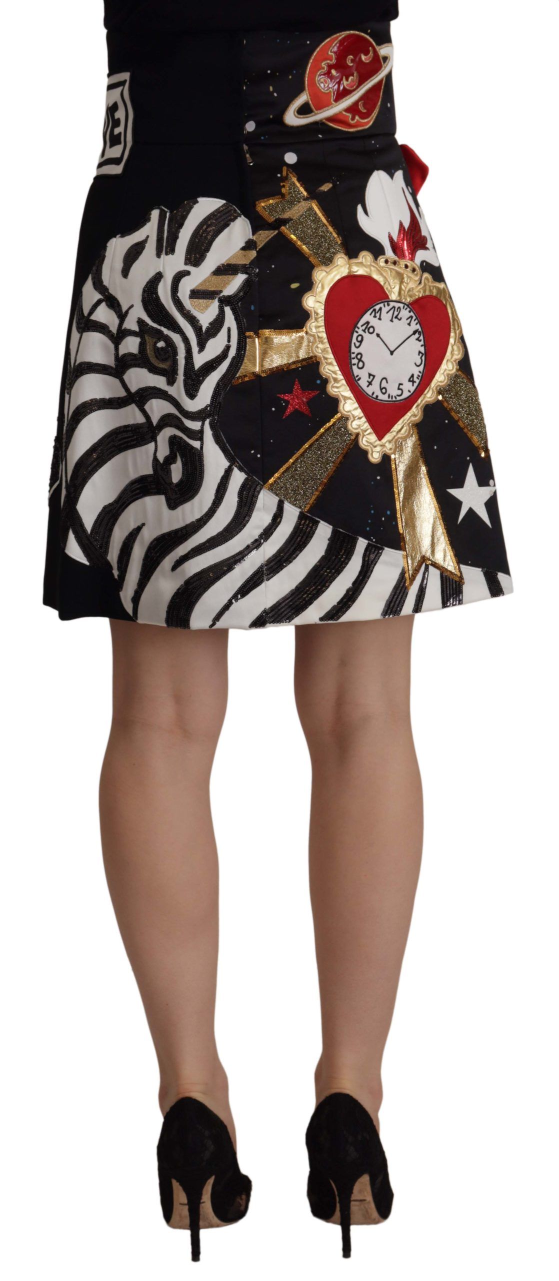 Black Love Clock Sequined Piano Skirt - Image 3