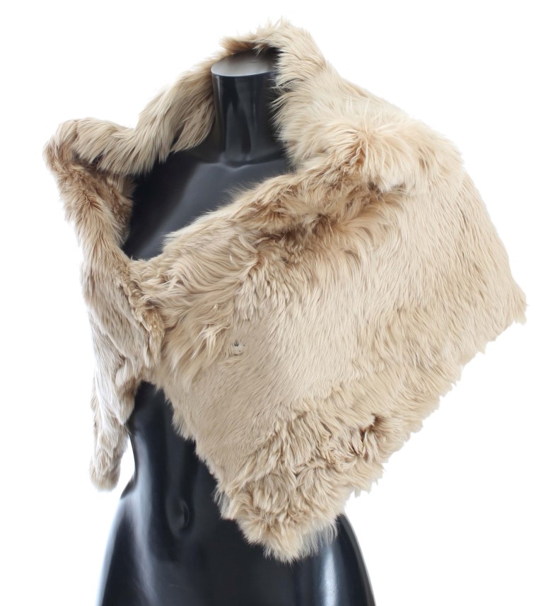 Beige Alpaca Collar Scarf - Image 2