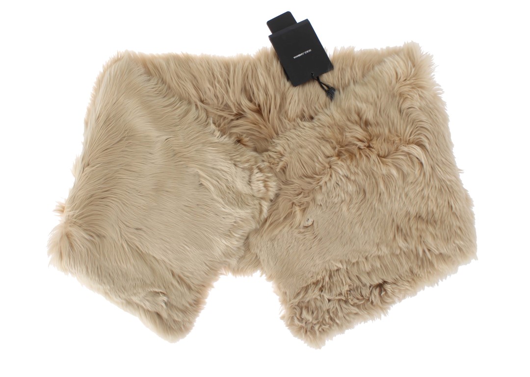 Beige Alpaca Collar Scarf - Image 4
