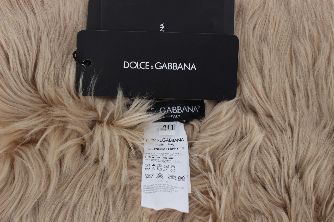 Beige Alpaca Collar Scarf - Image 7