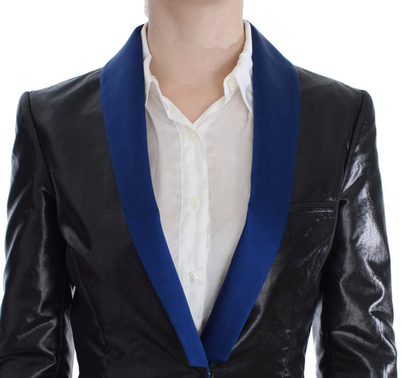 Black Blue Two Piece Suit Skirt & Blazer - Image 4