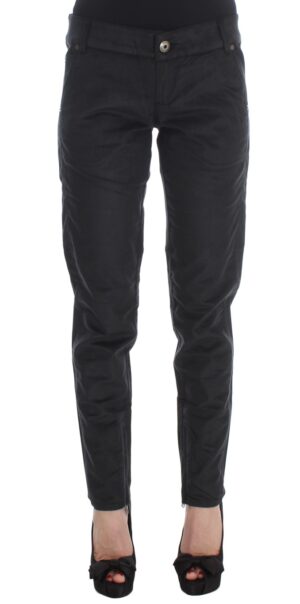 Black Cotton Blend Regular Fit Pants