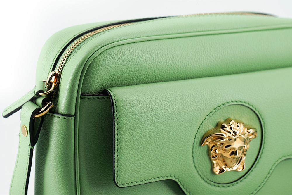 Elegant Mint Green Leather Camera Case Bag - Image 3