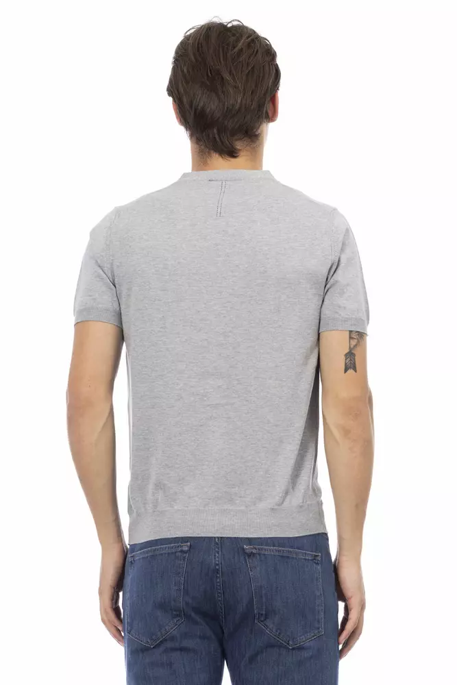 Gray Cotton Men Sweater - Image 3