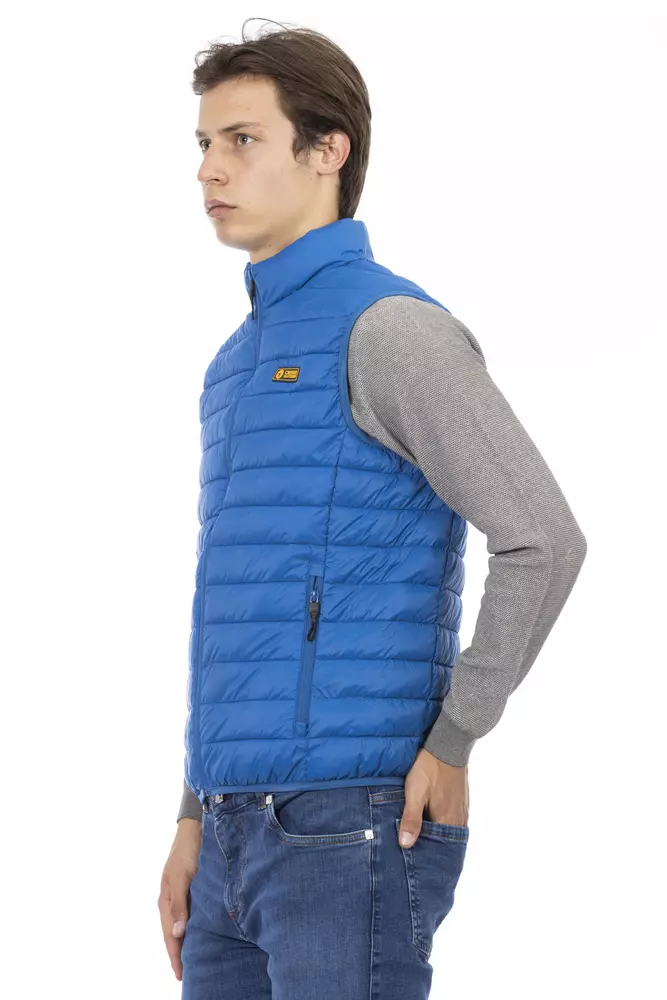 Blue Polyester Men's Sleeveless Jacket - Image 2
