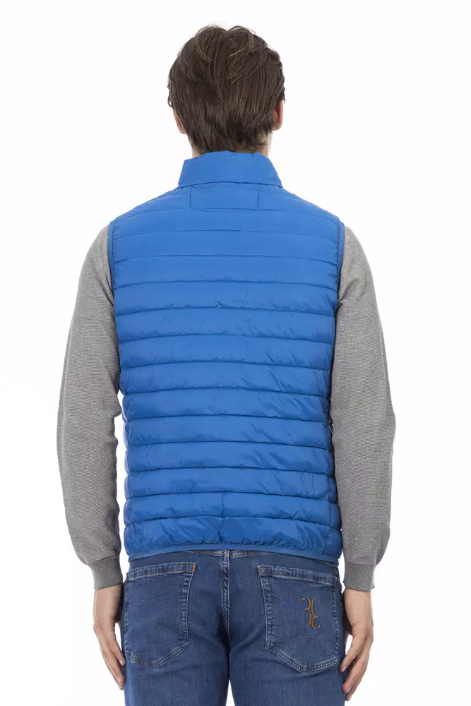 Blue Polyester Men's Sleeveless Jacket - Image 3