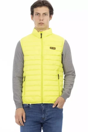 Yellow Polyester Men Vest