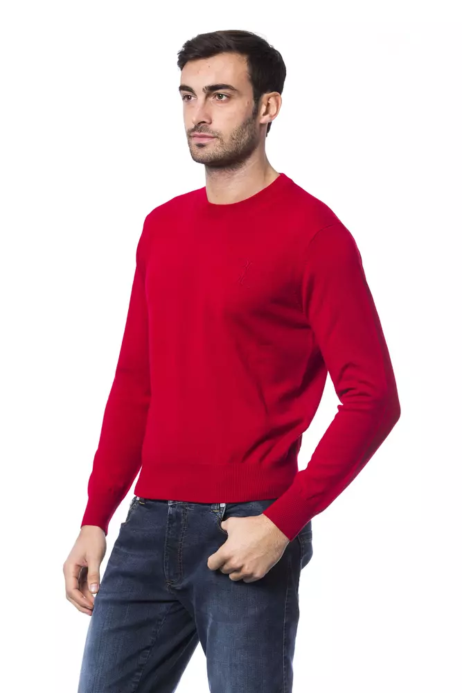 Red Merino Wool Men Sweater - Image 2