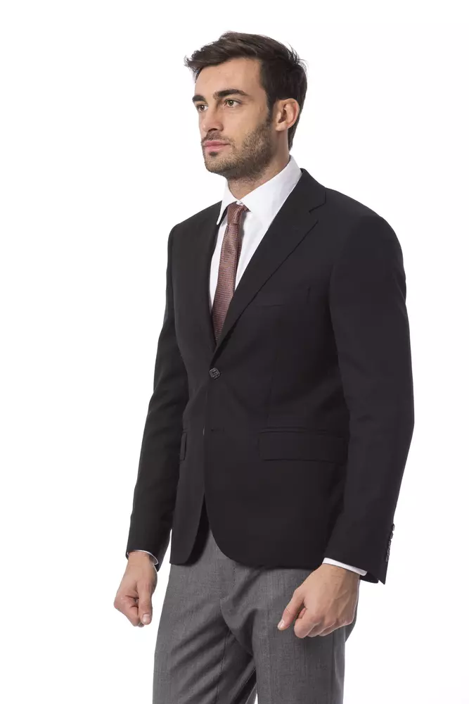 Black Wool Men's Blazer - Image 2