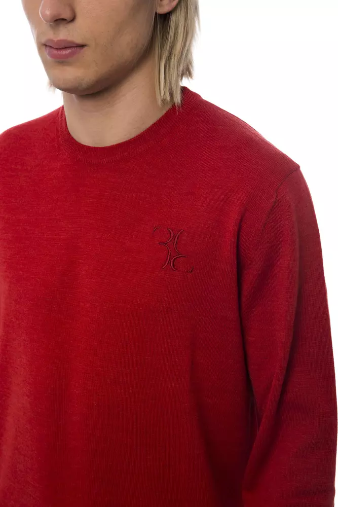 Red Merino Wool Men Sweater - Image 5