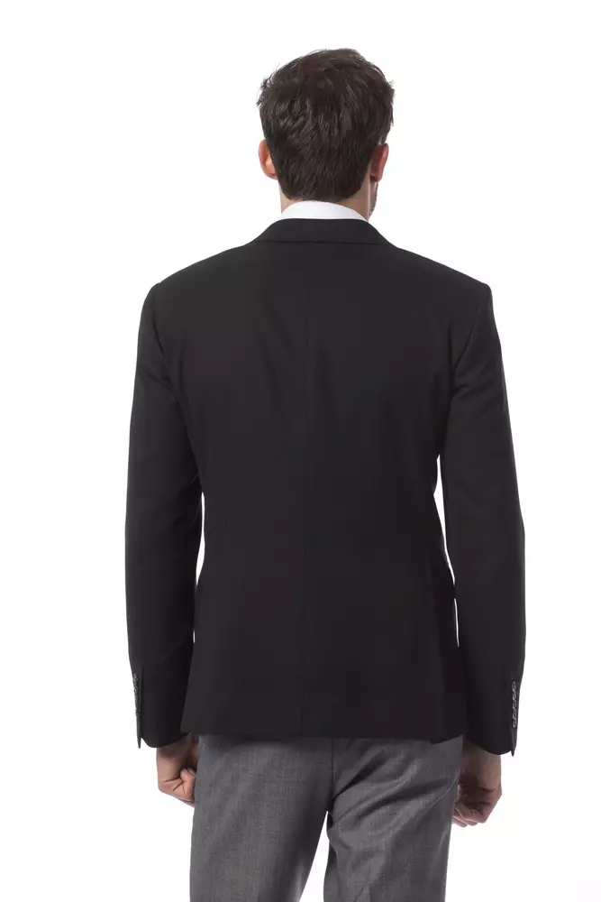 Black Wool Men's Blazer - Image 3