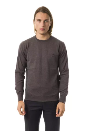 Gray Merino Wool Men Sweater