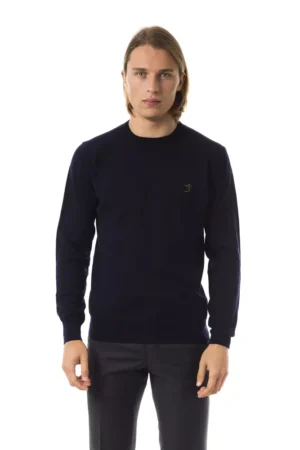 Blue Merino Wool Men's Sweater