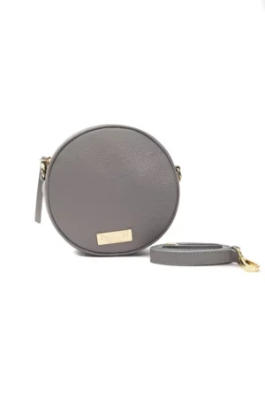 Gray Leather Women Crossbody Bag